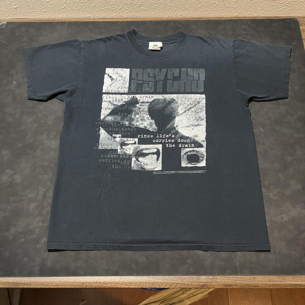 Vintage Psycho Shirt Alfred Hitchcock Universal Studios Monsters Horror 90s UCS